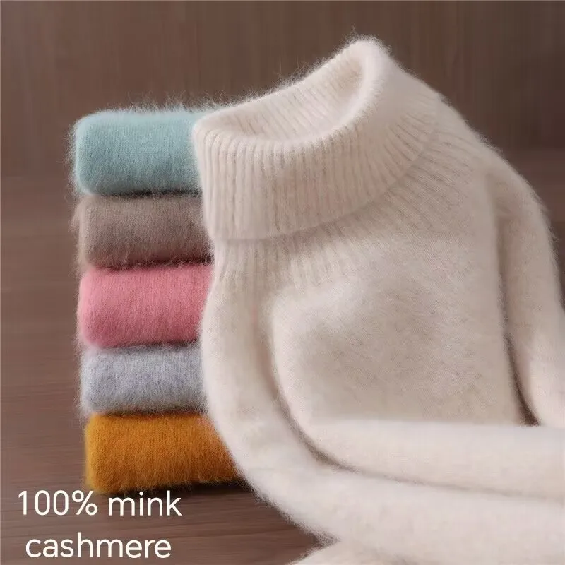 2025 Autumn/Winter New Women's 100% Mink Fur High Collar Sweater With Thick Pullover knit Sweater, Solid Color, High-End Fashion
2025 Autumn/Winter New Women's 100% Mink Fur High Collar Sweater With Thick Pullover knit Sweater, Solid Color, High-End Fashion