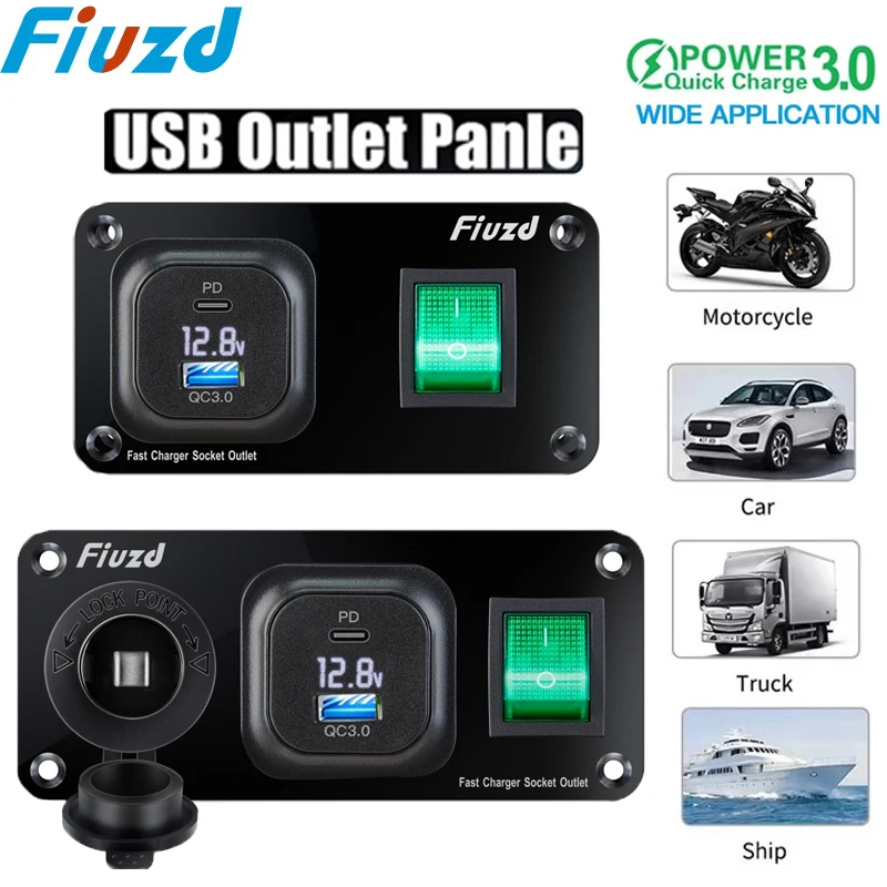 12/24 В QC3.0 PD Автомобильное зарядное устройство, розетка для быстрой зарядки, двойной USB с розеткой ВКЛ/ВЫКЛ, адаптер для панели для грузовиков, кемперов, караванов, аксессуары
12/24 В QC3.0 PD Автомобильное зарядное устройство, розетка для быстрой зарядки, двойной USB с розеткой ВКЛ/ВЫКЛ, адаптер для панели для грузовиков, кемперов, караванов, аксессуары