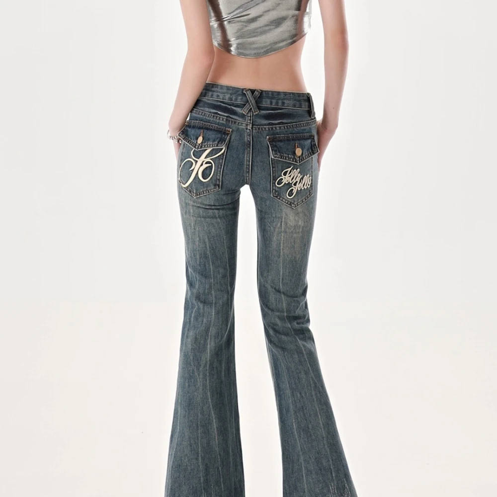 American High Street Spicy Girls Low Waist Jeans Women Autumn Vintage Y2k Design Sense Slim Fit Straight Tube Micro Flare Pants
American High Street Spicy Girls Low Waist Jeans Women Autumn Vintage Y2k Design Sense Slim Fit Straight Tube Micro Flare Pants