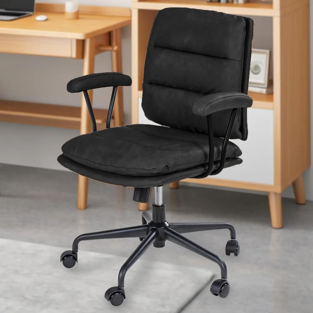 "ergonomic pu leather swivel office chair with wheels, adjustable for home and office use, lumbar support, removable armrests, c 
"ergonomic pu leather swivel office chair with wheels, adjustable for home and office use, lumbar support, removable armrests, c