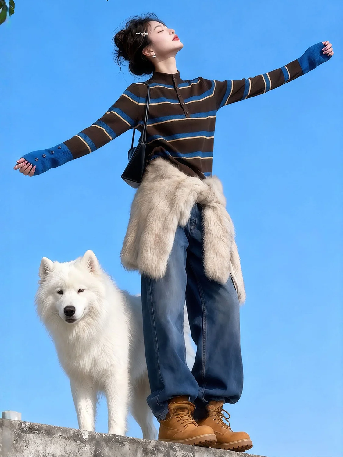 Американский теплый вязаный свитер в полоску с цветными вставками, женский, осенне-зимний, в корейском стиле, с полувысоким воротником, базовый топ
Американский теплый вязаный свитер в полоску с цветными вставками, женский, осенне-зимний, в корейском стиле, с полувысоким воротником, базовый топ