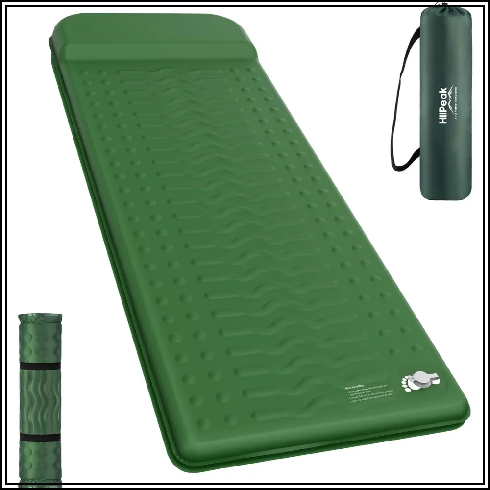 Compact Foam Sleeping Pad with Pillow, 9.5 R-Value Insulated Camping Mattress, Easy Inflate & Deflate, for Backpacking Hiking Car Tent
Compact Foam Sleeping Pad with Pillow, 9.5 R-Value Insulated Camping Mattress, Easy Inflate & Deflate, for Backpacking Hiking Car Tent