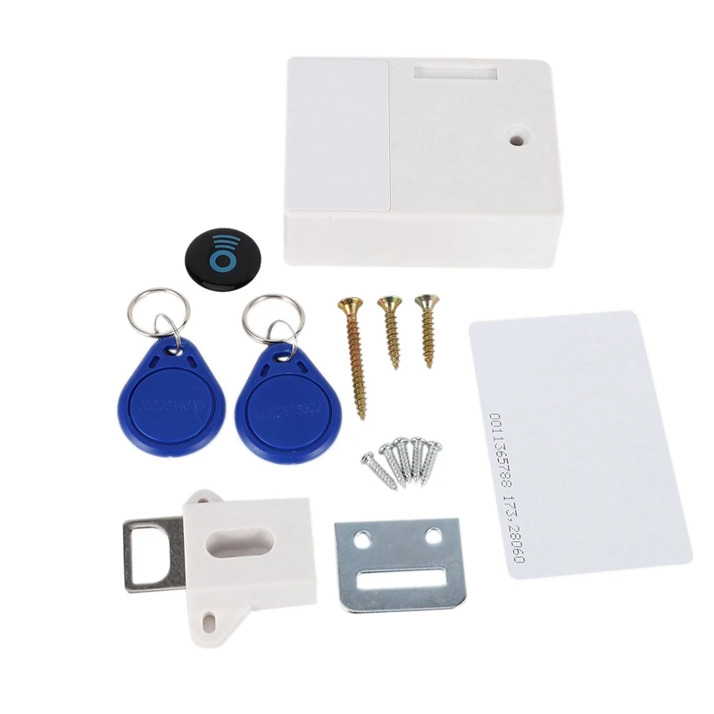 5-кратный RFID Электронный замок для шкафа «сделай сам» для деревянного ящика шкафа, готов к использованию и программируемый (белый)
5-кратный RFID Электронный замок для шкафа «сделай сам» для деревянного ящика шкафа, готов к использованию и программируемый (белый)