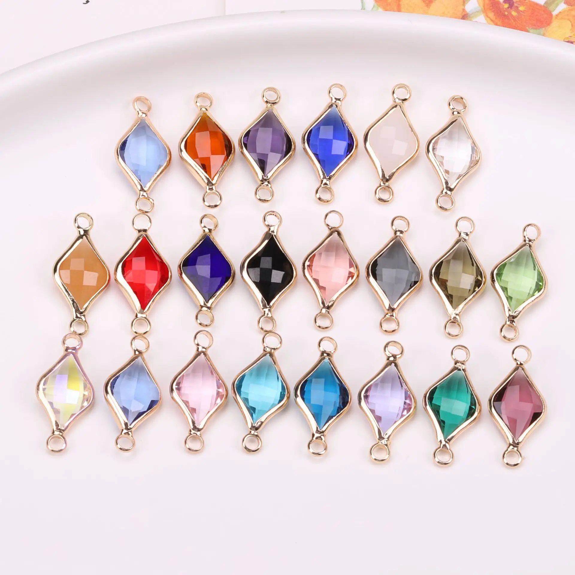 Fashion gold-plated crystal diamond double button pendant DIY earrings bracelet material pendant 50pcs/ Bag
Fashion gold-plated crystal diamond double button pendant DIY earrings bracelet material pendant 50pcs/ Bag