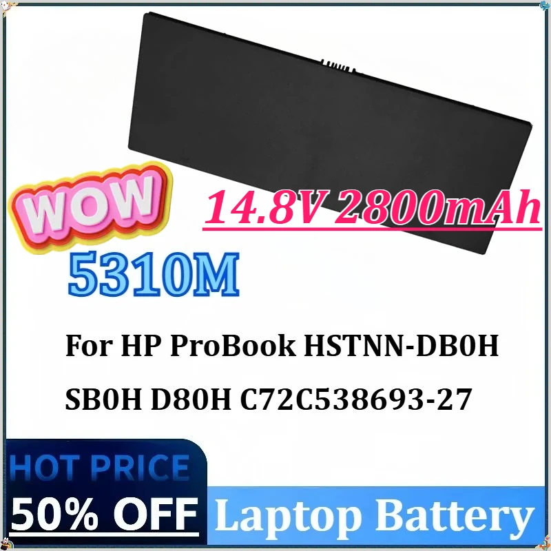 New 5310M 14.8V 2800mAh Laptop Battery for HP ProBook 5320M HSTNN-DB0H SB0H D80H C72C538693-27 538693-961 HSTNN-DB0H FL04
New 5310M 14.8V 2800mAh Laptop Battery for HP ProBook 5320M HSTNN-DB0H SB0H D80H C72C538693-27 538693-961 HSTNN-DB0H FL04