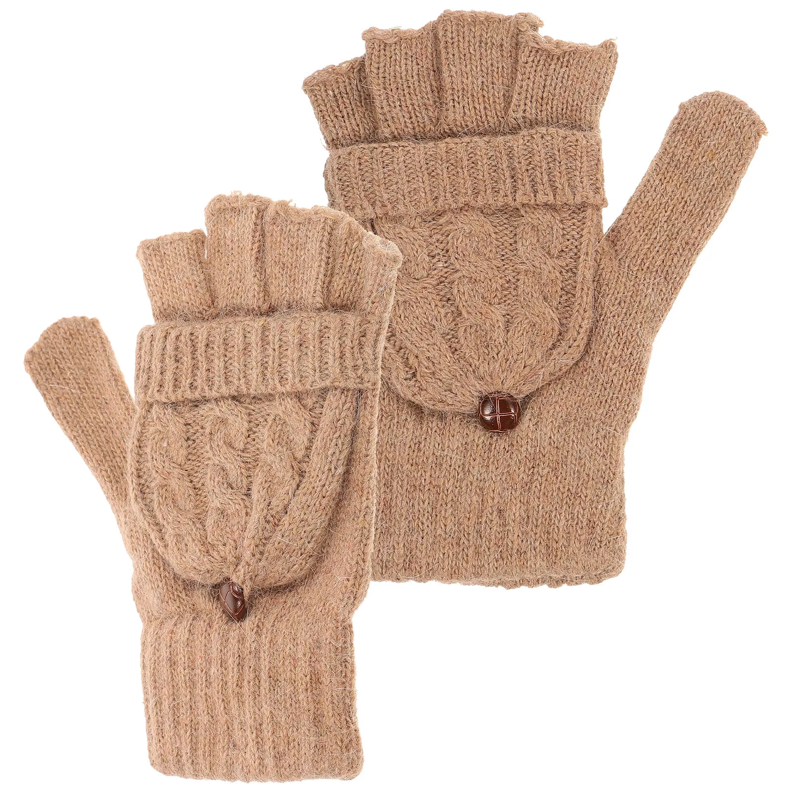 Women Winter Warm Beige Wool Knitted Semi Finger Gloves Convertible Fingerless Gloves Mitten Cover Winter Warmers
Women Winter Warm Beige Wool Knitted Semi Finger Gloves Convertible Fingerless Gloves Mitten Cover Winter Warmers