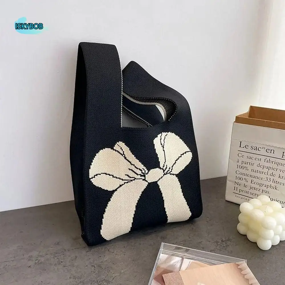 Portable Bowknot Knot Wrist Bag Tote Bag Weave Bow Knitted Bag Handbag Shopping Bags Handbag Student
Portable Bowknot Knot Wrist Bag Tote Bag Weave Bow Knitted Bag Handbag Shopping Bags Handbag Student
