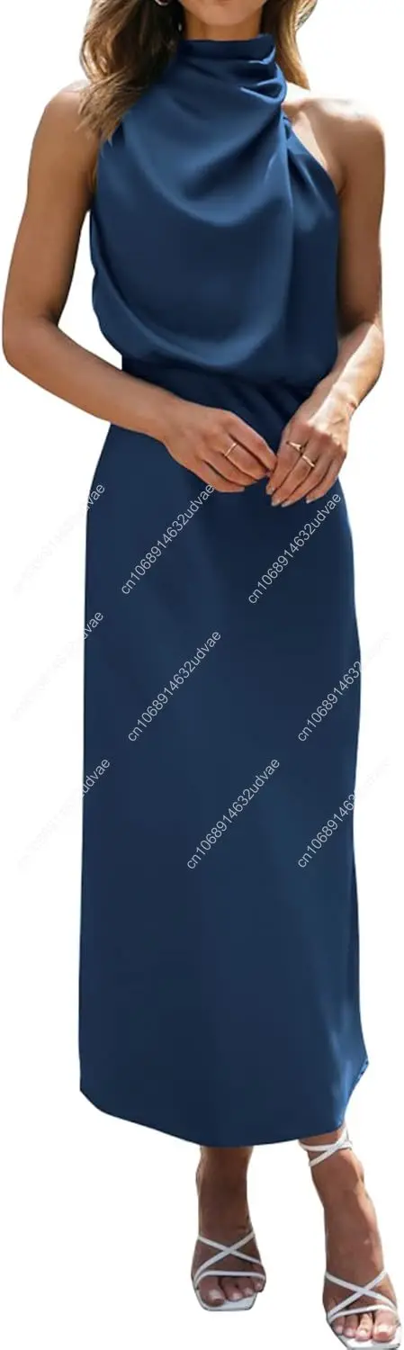 Womens Sleeveless Cocktail Dresses Mock Neck Keyhole Elastic High Waist Evening Party Maxi Wedding Guest Dress
Womens Sleeveless Cocktail Dresses Mock Neck Keyhole Elastic High Waist Evening Party Maxi Wedding Guest Dress