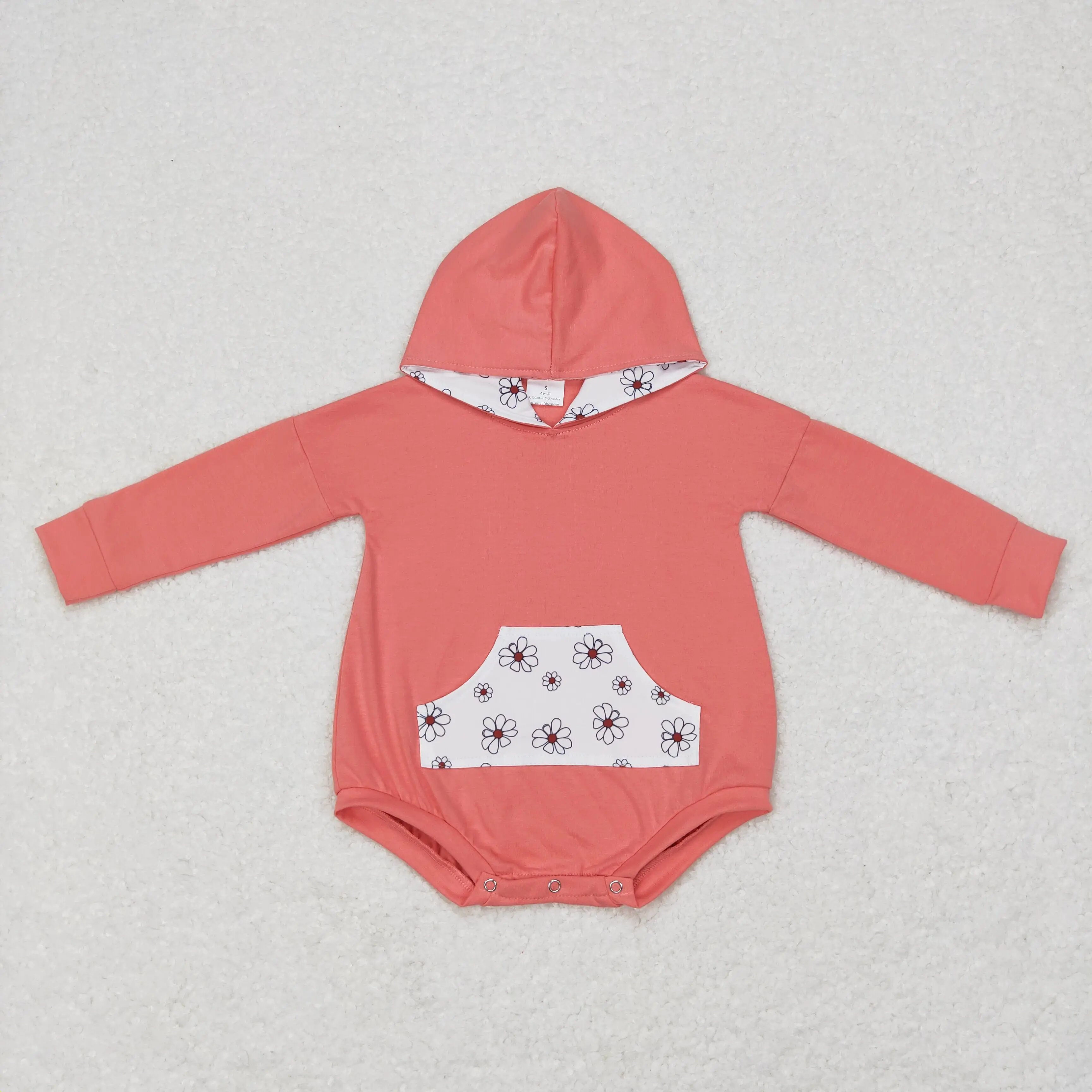 Wholesale Kids Newborn Long Sleeves Floral Hoodie Jumpsuit Children Toddler One-piece Romper Baby Girl Floral Pocket Clothing
Wholesale Kids Newborn Long Sleeves Floral Hoodie Jumpsuit Children Toddler One-piece Romper Baby Girl Floral Pocket Clothing