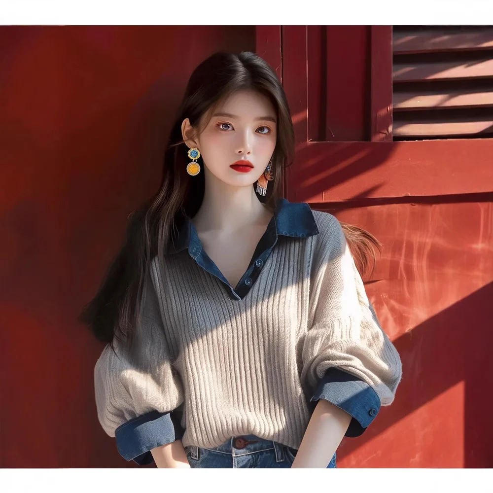 2025 New Autumn Niche and Unique Style, with a Lazy and Stylish Gray Fake Two-piece Knitted Top
2025 New Autumn Niche and Unique Style, with a Lazy and Stylish Gray Fake Two-piece Knitted Top