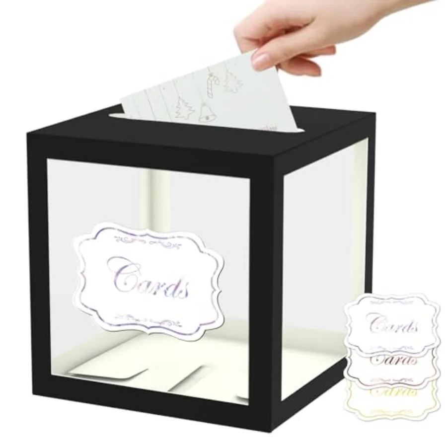 Black Card Box for Party, 8.7" Black Gift Card Box Money Box for Birthday, Wedding, Baby Shower, Retirement, Anniversary, Brida
Black Card Box for Party, 8.7" Black Gift Card Box Money Box for Birthday, Wedding, Baby Shower, Retirement, Anniversary, Brida
