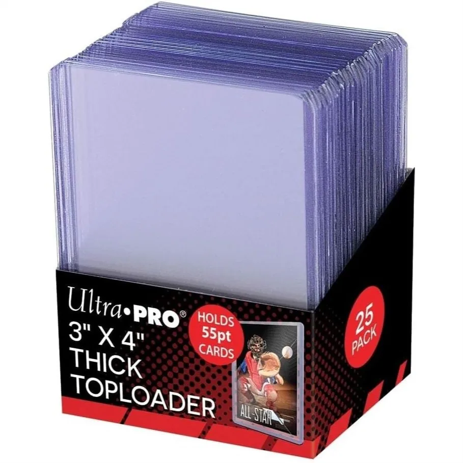 55PT Toploader 25ct Ultra Pro Clear Rigid PVC Card Holder for Trading Cards Protection
55PT Toploader 25ct Ultra Pro Clear Rigid PVC Card Holder for Trading Cards Protection