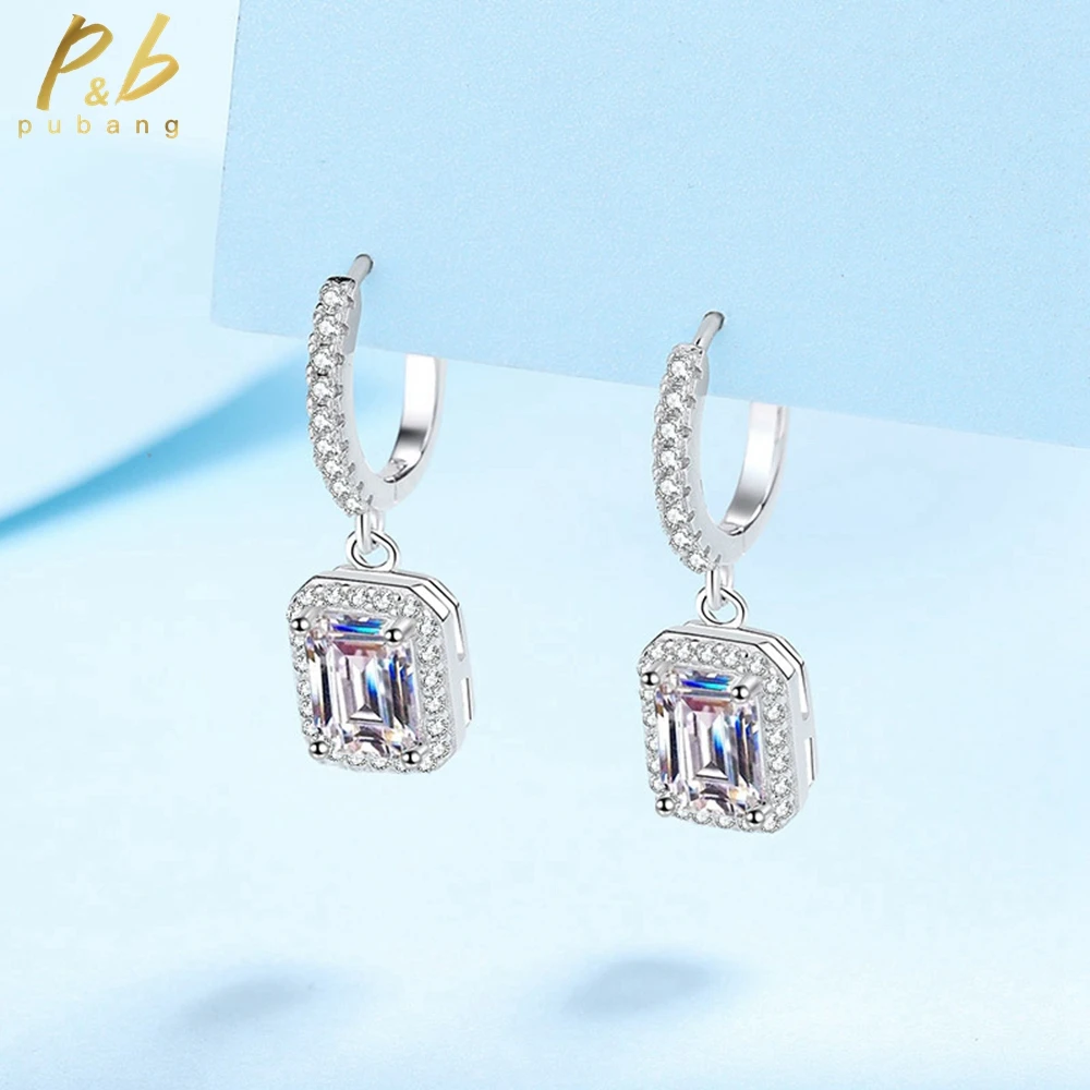 PuBang Fine Jewelry 925 Sterling Silver Radiant Cut Moissanite Diamond Hoop Earrings for Women Wedding Party Gifts Free Shipping
PuBang Fine Jewelry 925 Sterling Silver Radiant Cut Moissanite Diamond Hoop Earrings for Women Wedding Party Gifts Free Shipping