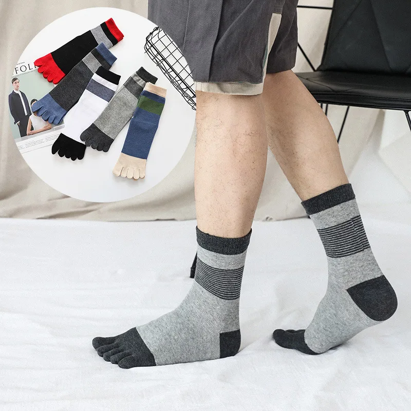 Cotton Five-finger Socks Men High Toe Socks Simple Striped Comfortable 5 Toe Socks
Cotton Five-finger Socks Men High Toe Socks Simple Striped Comfortable 5 Toe Socks