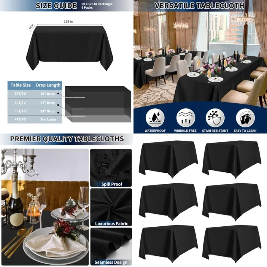 Rectangle Table Cloths 0 12 for Feet Tables, Sta and Wrkle Resistant Table Lens for Home Use, Weddg, Party, Banquet and Campg
Rectangle Table Cloths 0 12 for Feet Tables, Sta and Wrkle Resistant Table Lens for Home Use, Weddg, Party, Banquet and Campg