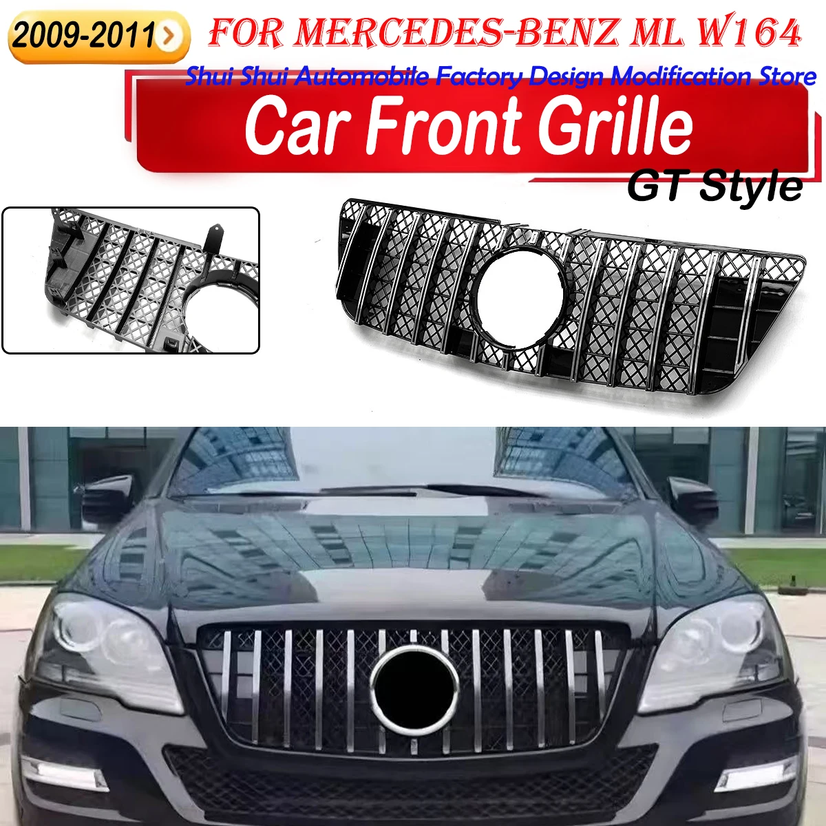 Front Hood Grille for Mercedes-Benz ML W164 2009-2011 Bumper Grill Mesh Air Vent Cover Trim GT Style Body kit Tuning Accessories
Front Hood Grille for Mercedes-Benz ML W164 2009-2011 Bumper Grill Mesh Air Vent Cover Trim GT Style Body kit Tuning Accessories