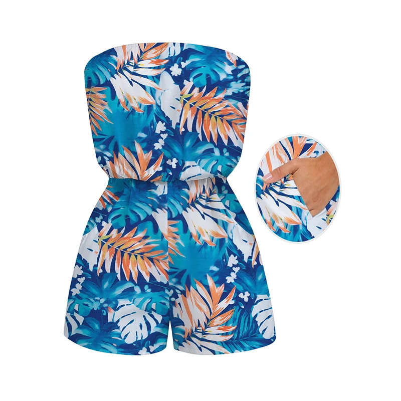 Dressfo Women's New Hawaii Vacation Romper for Beach Colorblock Tropical Monstera Leaf Print Pocket Off the Shoulder Romper
Dressfo Women's New Hawaii Vacation Romper for Beach Colorblock Tropical Monstera Leaf Print Pocket Off the Shoulder Romper