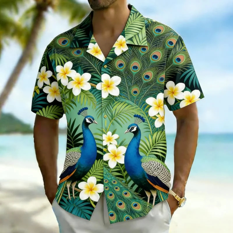 Men's Classic Tropical Bird & Plant Print Short Sleeve Button Down, Versatile Summer Shirt for Vacation and Beach Wear
Men's Classic Tropical Bird & Plant Print Short Sleeve Button Down, Versatile Summer Shirt for Vacation and Beach Wear