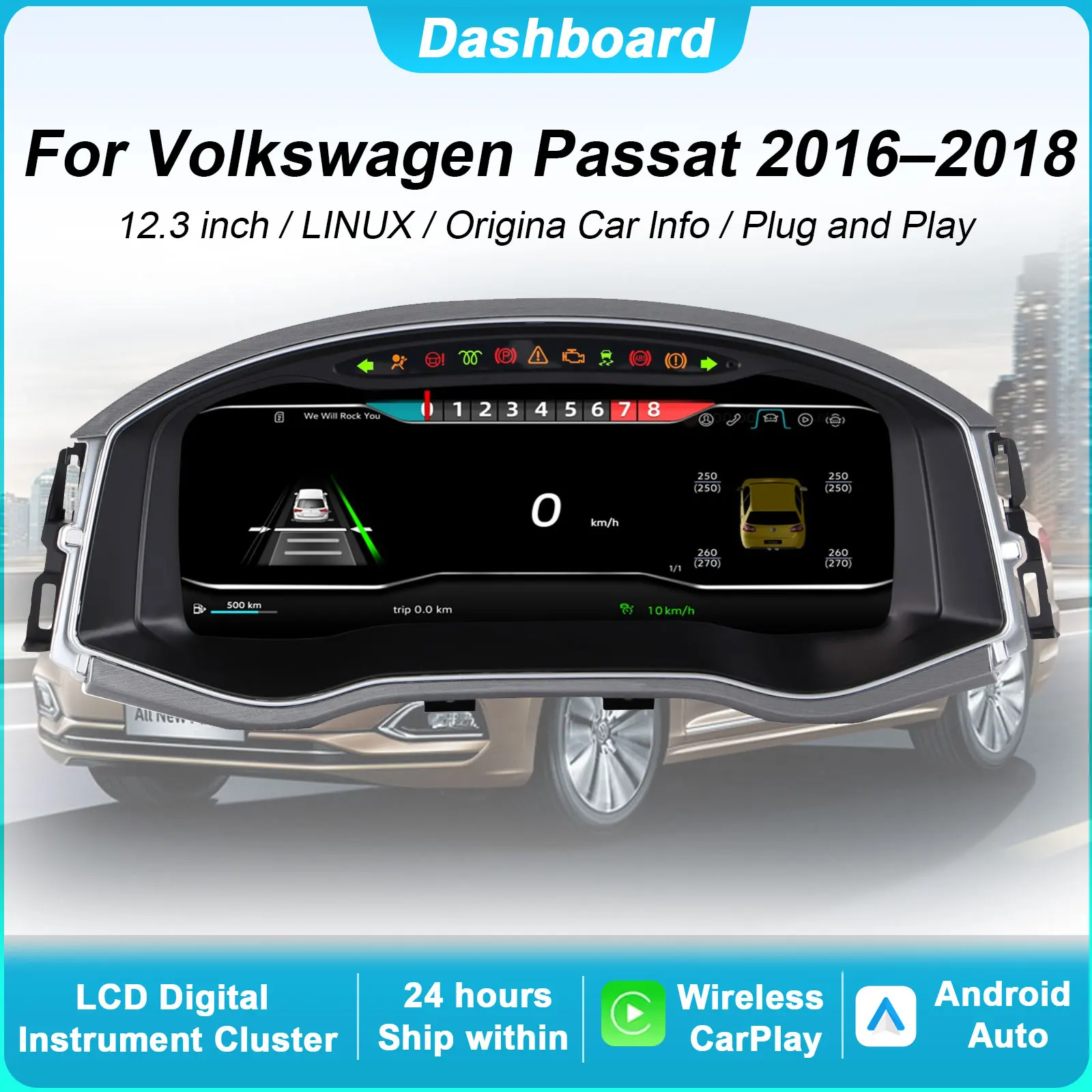 Цифровая приборная панель для Volkswagen Passat 2016-2018, спидометр, 12,3-дюймовый HD-экран 1920*720, поддержка CarPlay, Plug&Play
Цифровая приборная панель для Volkswagen Passat 2016-2018, спидометр, 12,3-дюймовый HD-экран 1920*720, поддержка CarPlay, Plug&Play