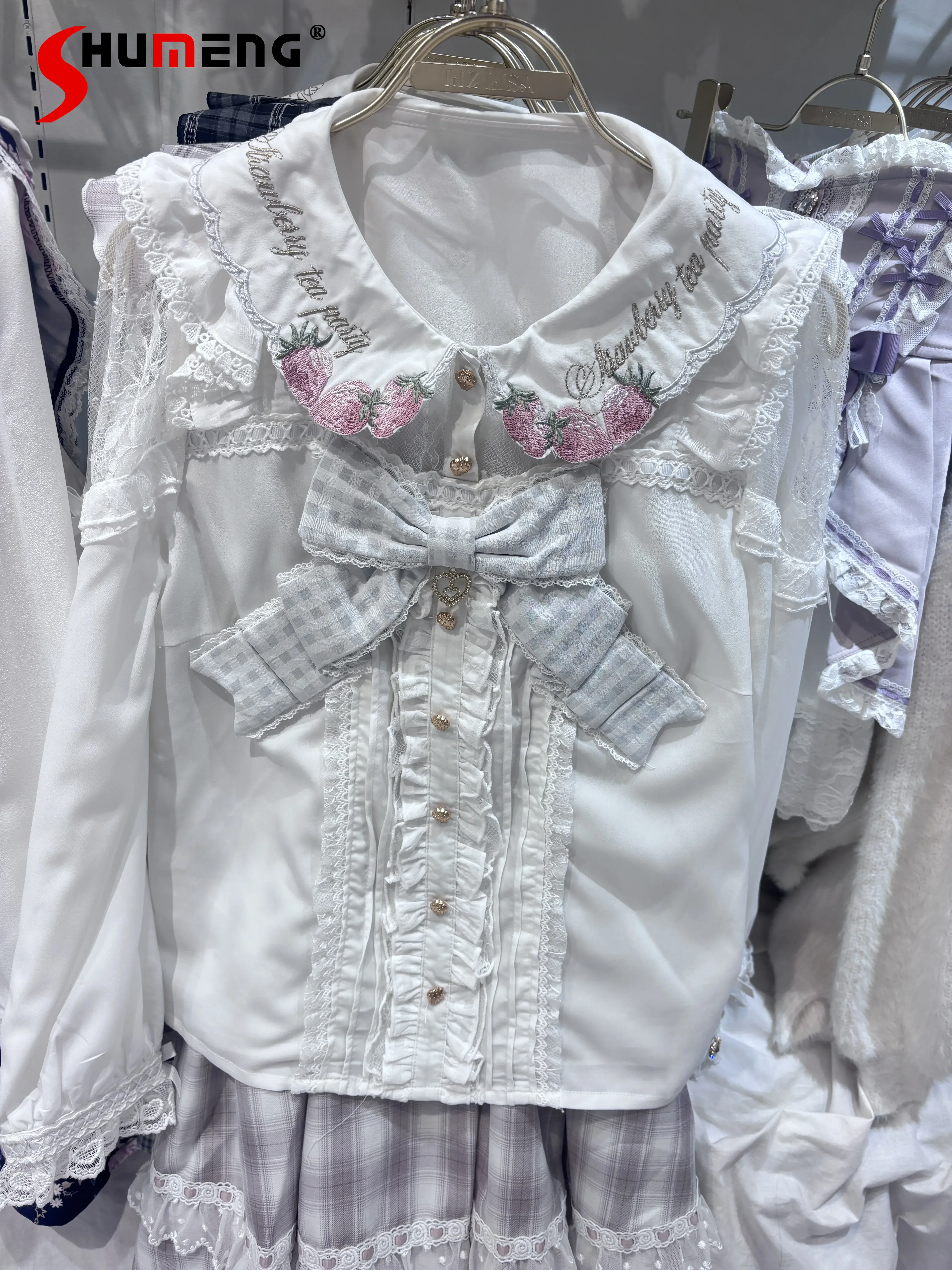 Liz Japanese Mass-produced Sweet Lolita Long-sleeve Shirt New Spring 2026 Women's Bowknot Strawberry Embroidered Cute Blouse Top
Liz Japanese Mass-produced Sweet Lolita Long-sleeve Shirt New Spring 2026 Women's Bowknot Strawberry Embroidered Cute Blouse Top