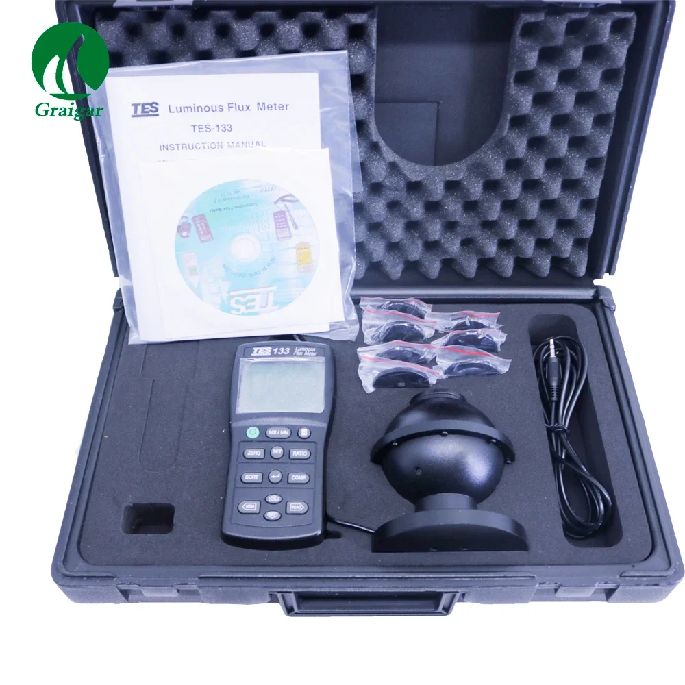 2026 TES-133 Luminous Flux Meter LED Bulb Lightness Tester Digital Lux Meter Auto Range 7000 Lumen Tester with Software
2026 TES-133 Luminous Flux Meter LED Bulb Lightness Tester Digital Lux Meter Auto Range 7000 Lumen Tester with Software