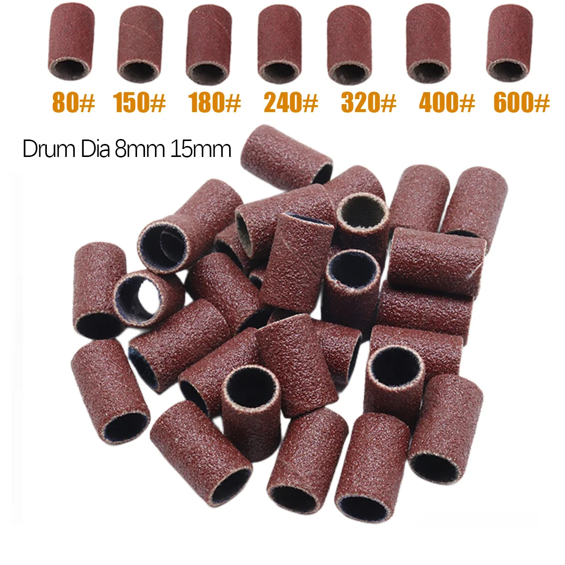 Brown Dia 8/15mm Drum Sand Belt Sandpaper Nail Drill Bits Foot Care Polishing Manicure Gel PolishRemover 80-600 Grit Replacement
Brown Dia 8/15mm Drum Sand Belt Sandpaper Nail Drill Bits Foot Care Polishing Manicure Gel PolishRemover 80-600 Grit Replacement