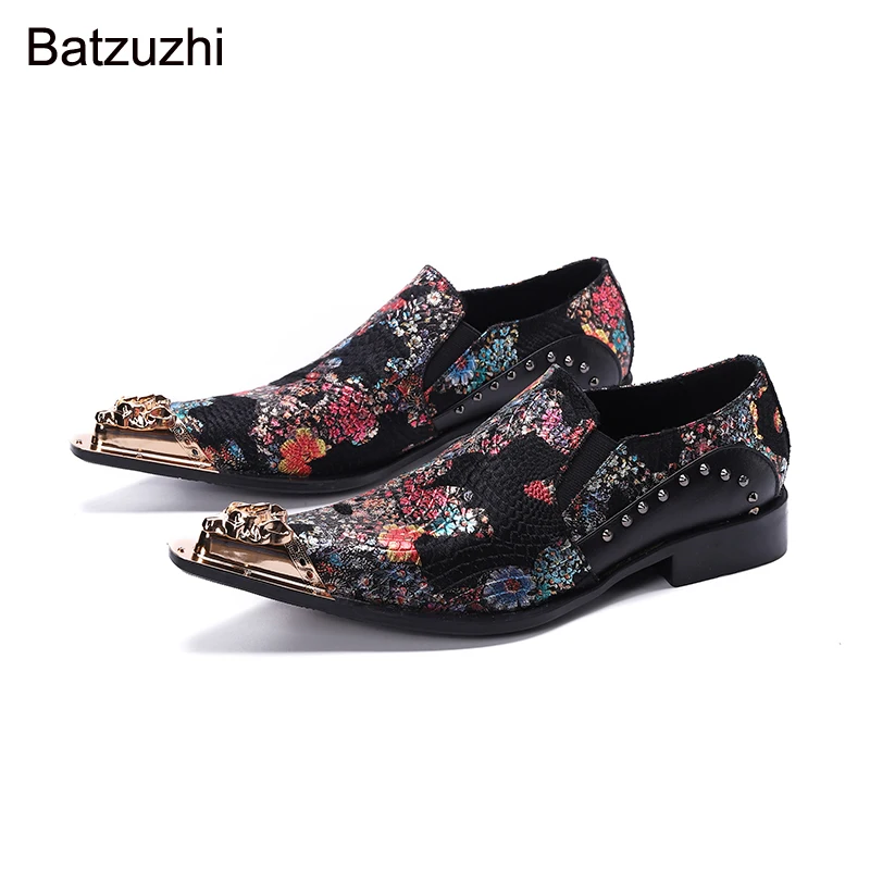 Batzuzhi Luxury Men Shoes Pointed Metal Head Black Genuine Leather Dress Shoes Men Formal Oxfords Flats for Party Wedding!
Batzuzhi Luxury Men Shoes Pointed Metal Head Black Genuine Leather Dress Shoes Men Formal Oxfords Flats for Party Wedding!