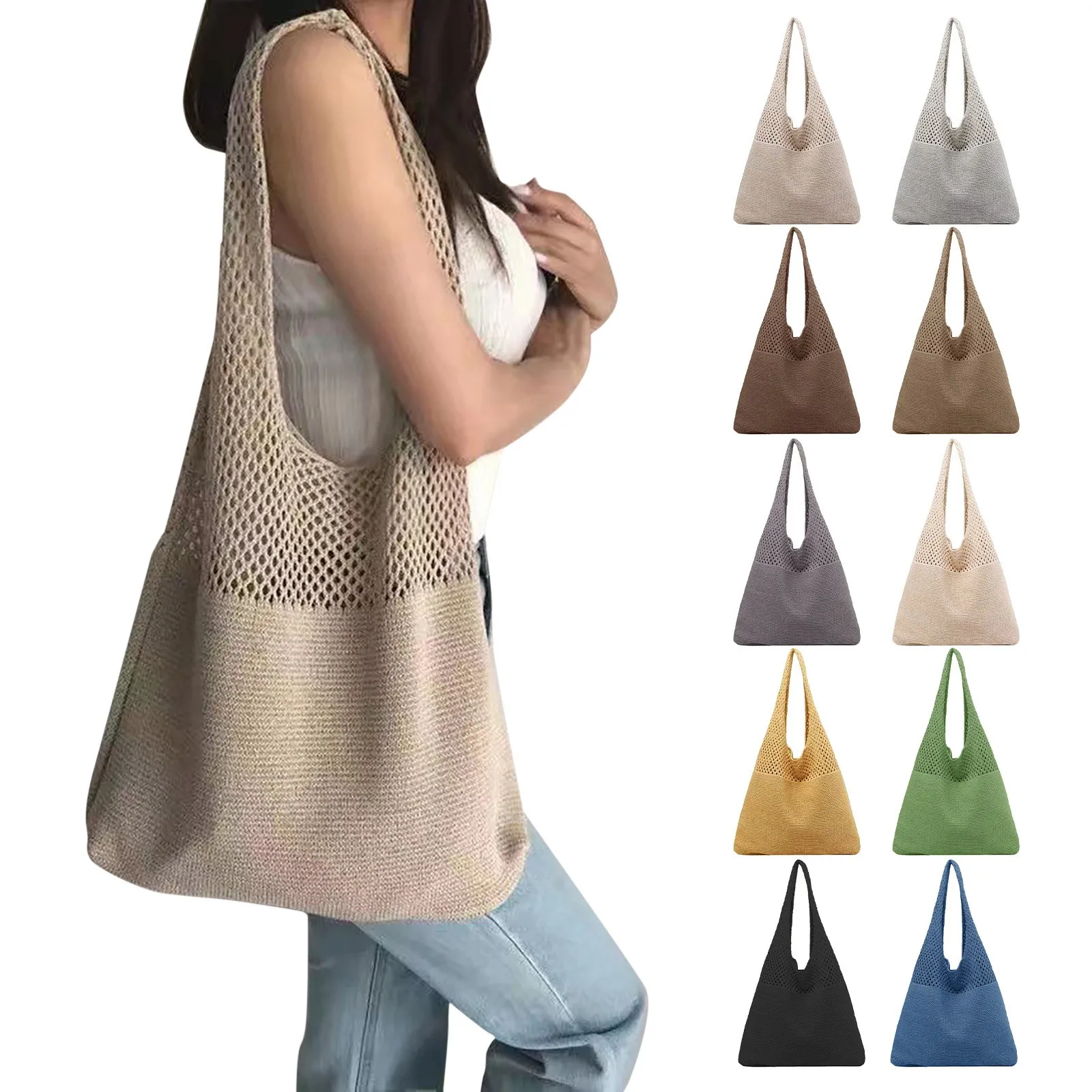 Women's Spring/Summer Portable Retro Hollow Knitted Handheld One Nylon Shoulder Bag Shoulder Bag for Men One Shoulder Bag
Women's Spring/Summer Portable Retro Hollow Knitted Handheld One Nylon Shoulder Bag Shoulder Bag for Men One Shoulder Bag