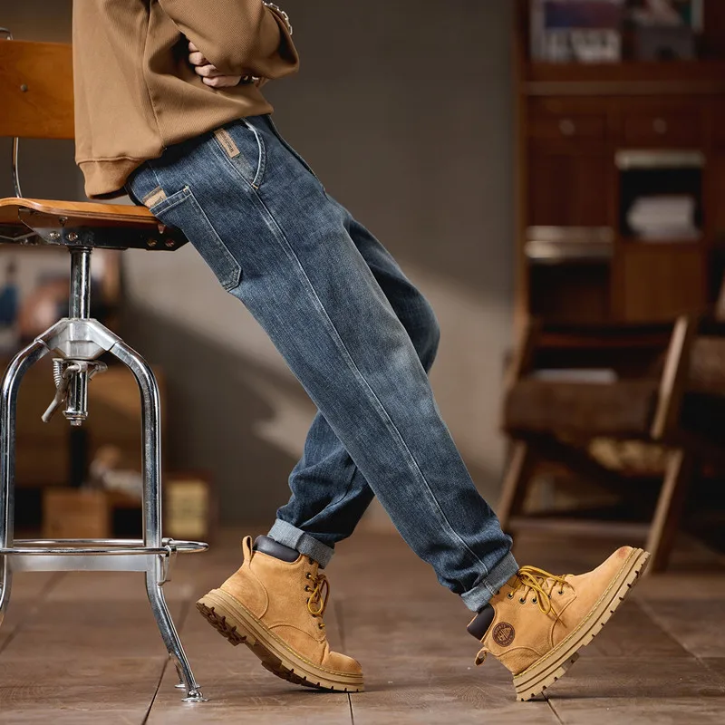 Мужские джинсы классические прямые свободные из хлопка стрейч, большие размеры 42, 44, 46, в стиле харем, ковбойские, ретро, мужские брюки
Мужские джинсы классические прямые свободные из хлопка стрейч, большие размеры 42, 44, 46, в стиле харем, ковбойские, ретро, мужские брюки