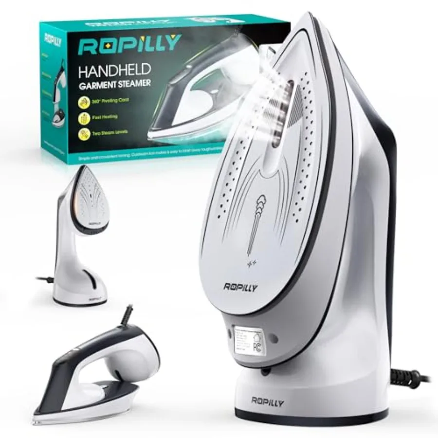 Steam Iron for Clothes: 1600W 2-in-1 Iron Steamer with Detachable Ceramic Soleplate, White, Converts in Seconds, Auto-Off Self-
Steam Iron for Clothes: 1600W 2-in-1 Iron Steamer with Detachable Ceramic Soleplate, White, Converts in Seconds, Auto-Off Self-