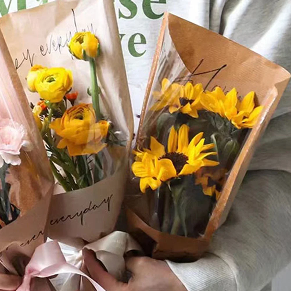 20 Pcs Flower Packaging Bags Kraft Paper Bouquet Wrapping Sleeves Clear Window For Roses Tulips Lilies Carnations Gifts
20 Pcs Flower Packaging Bags Kraft Paper Bouquet Wrapping Sleeves Clear Window For Roses Tulips Lilies Carnations Gifts