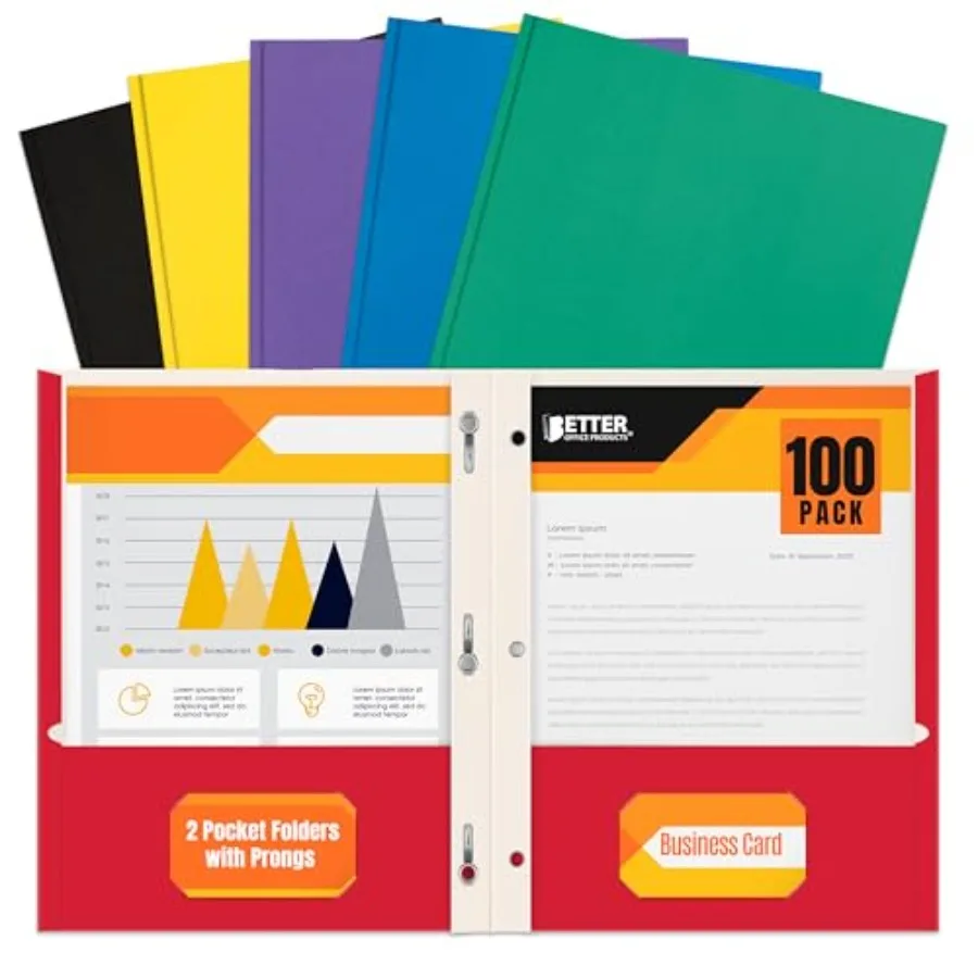 Letter Size Paper Portfolios by Case of 100 Primary Colors with Fasteners 2 Pocket Paper Folders with Fasteners
Letter Size Paper Portfolios by Case of 100 Primary Colors with Fasteners 2 Pocket Paper Folders with Fasteners