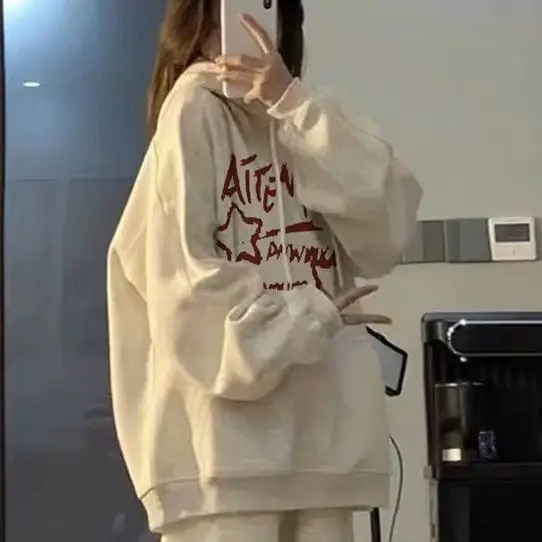 Толстовки с капюшоном большого размера, женский топ с длинными рукавами, однотонные детали из смеси хлопка, романтическая петля, чистая клетка для подростков
Толстовки с капюшоном большого размера, женский топ с длинными рукавами, однотонные детали из смеси хлопка, романтическая петля, чистая клетка для подростков