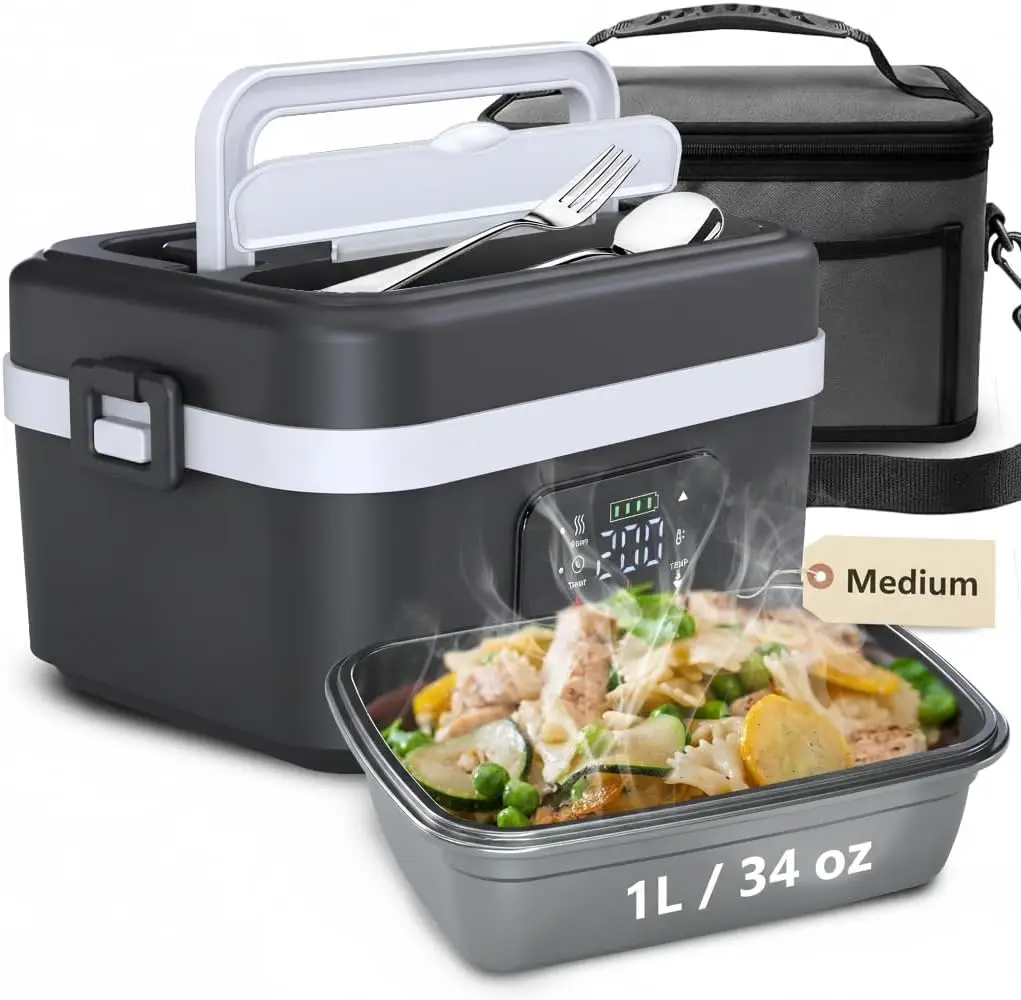 Rechargeable Heated Lunch Box with 16000mAh Battery, 6 Temp Levels, Leak-Proof Design, and Phone Charger for Portable Hot Meals
Rechargeable Heated Lunch Box with 16000mAh Battery, 6 Temp Levels, Leak-Proof Design, and Phone Charger for Portable Hot Meals