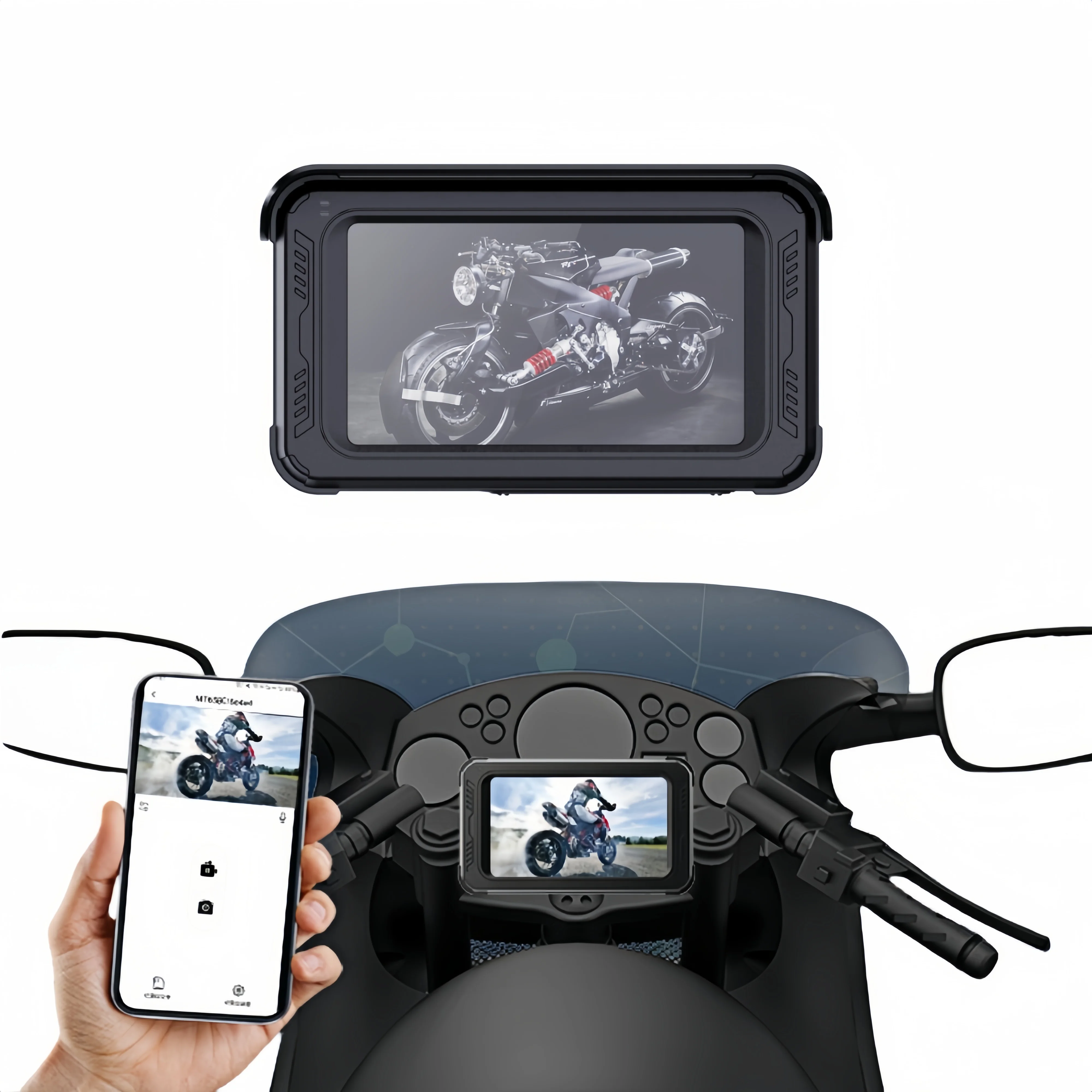 5" Motorcycle Wireless CarPlay & Android Auto Display IP67 Waterproof Upgrade Kit CS69A
5" Motorcycle Wireless CarPlay & Android Auto Display IP67 Waterproof Upgrade Kit CS69A