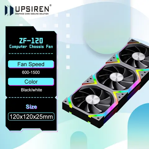 UPSIREN ZF-120 Computer Chassis Fan,12cm ARGB 4 Pin PWM Quiet Cooling Fan ,Regular /Reversed Dual mode selection