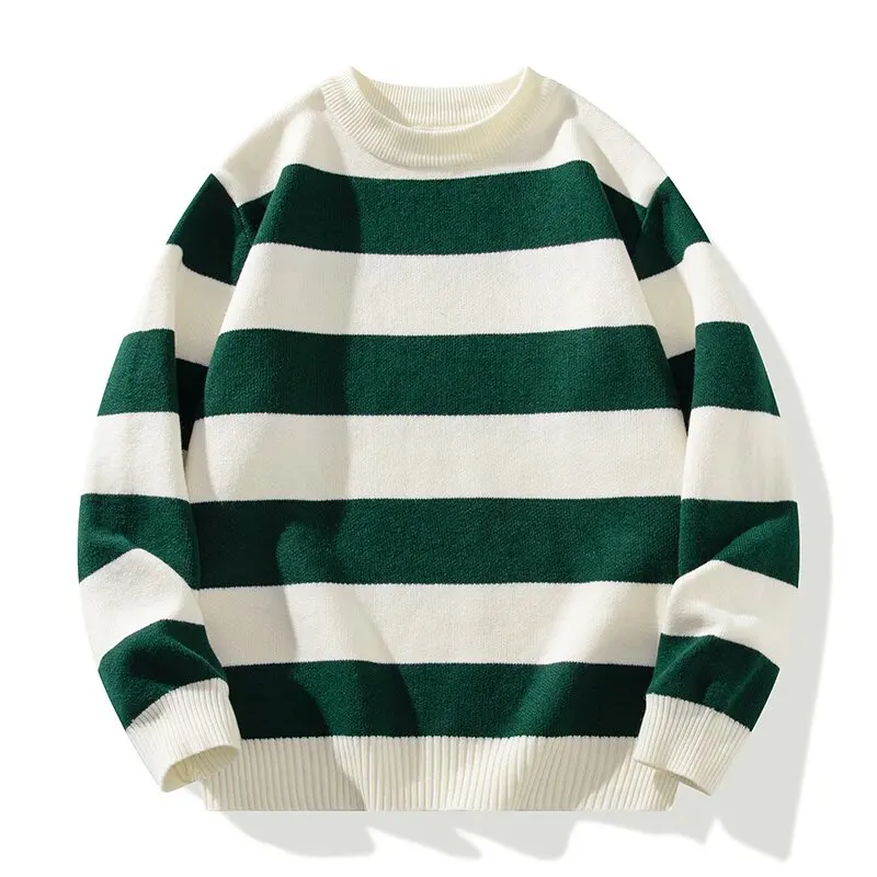 2024 Autumn/Winter New Fashion Trend Thickened Warm Crewneck Sweater Men's Casual Loose Comfortable Plus-Size Striped Sweater
2024 Autumn/Winter New Fashion Trend Thickened Warm Crewneck Sweater Men's Casual Loose Comfortable Plus-Size Striped Sweater