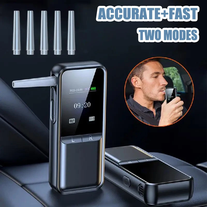 Прецизионный цифровой тестер алкоголя в выдыхаемом воздухе, профессиональный алкотестер с ЖК-дисплеем, USB перезаряжаемый электронный тестер алкоголя
Прецизионный цифровой тестер алкоголя в выдыхаемом воздухе, профессиональный алкотестер с ЖК-дисплеем, USB перезаряжаемый электронный тестер алкоголя