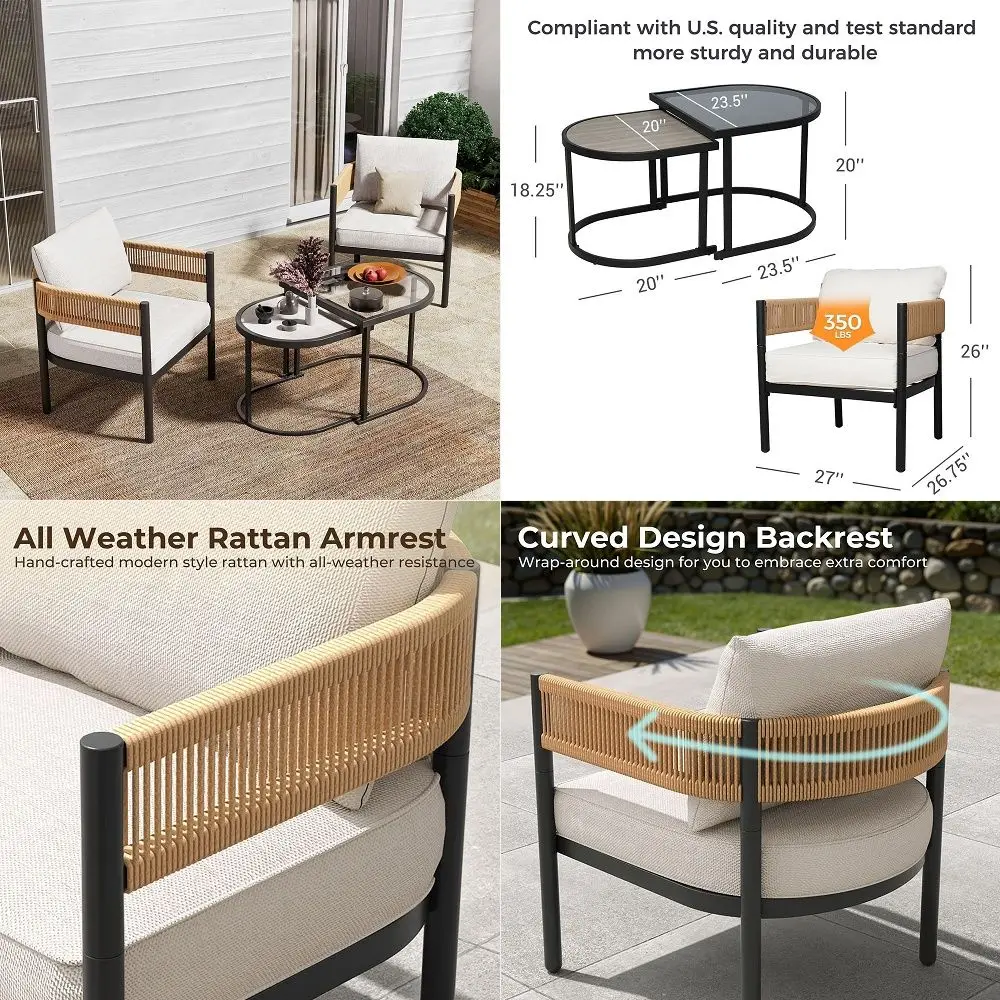 9 Pieces Patio Dining Sets Outdoor Space Saving Rattan Chairs with Glass Table Patio Furniture Sets Cushioned Seating and Back
9 Pieces Patio Dining Sets Outdoor Space Saving Rattan Chairs with Glass Table Patio Furniture Sets Cushioned Seating and Back