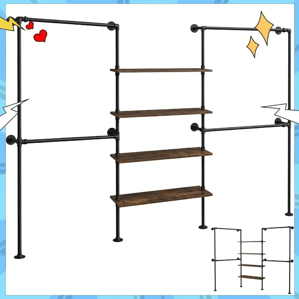 Прочная система хранения одежды с двойными вешалками и деревянными полками для гардероба
Прочная система хранения одежды с двойными вешалками и деревянными полками для гардероба