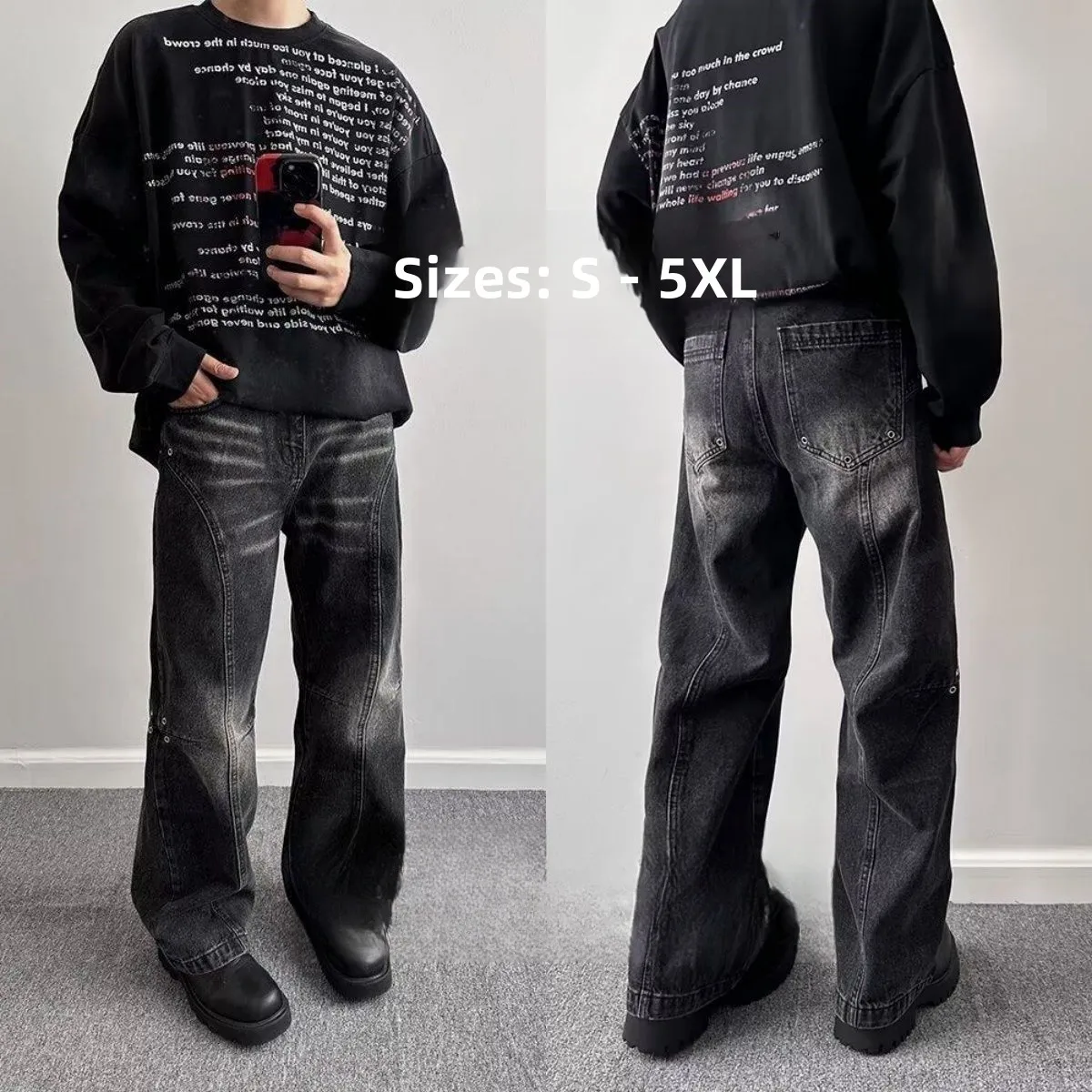 plus Size 300 Pou American Retro High Street Waed Straight Leg Jeans Men's Loose Long Pants Youth Autumn Faion Breathable
plus Size 300 Pou American Retro High Street Waed Straight Leg Jeans Men's Loose Long Pants Youth Autumn Faion Breathable