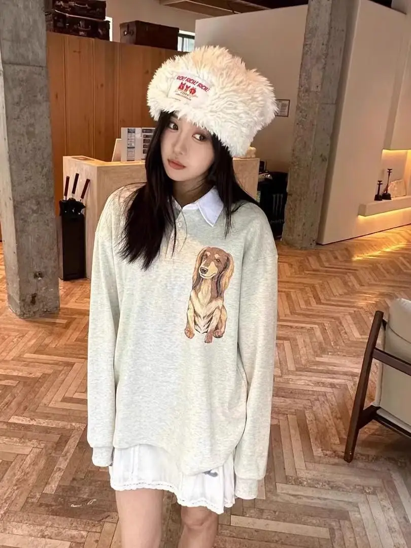 Golden Retriever Puppy Print Ne Long Sve Sweatirt Women's Autumn Faion Brand Open YY Trendy Clothing Korean Sle
Golden Retriever Puppy Print Ne Long Sve Sweatirt Women's Autumn Faion Brand Open YY Trendy Clothing Korean Sle