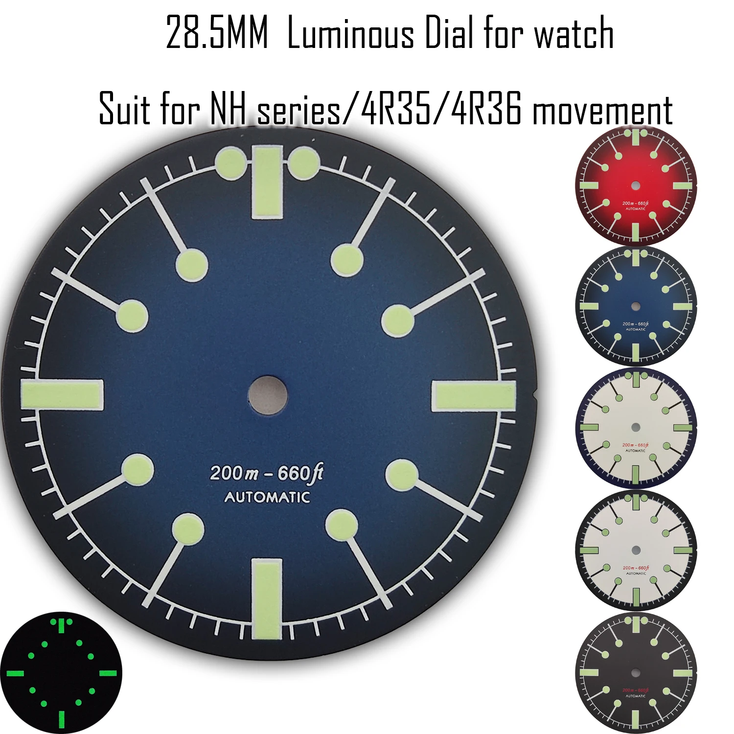 Циферблат 28,5 мм, циферблат NH35, циферблат 4R35, аксессуары для часов, светящиеся индексы, креативный настраиваемый оптовый циферблат для часов
Циферблат 28,5 мм, циферблат NH35, циферблат 4R35, аксессуары для часов, светящиеся индексы, креативный настраиваемый оптовый циферблат для часов