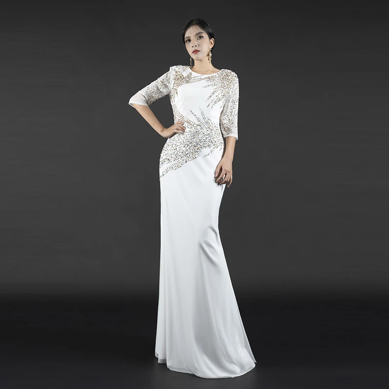 Simple Mother Evening Dress Handmade Beaded Short Sleeve Formal Mermaid Gowns For Women 2024 Special Events CH120
Simple Mother Evening Dress Handmade Beaded Short Sleeve Formal Mermaid Gowns For Women 2024 Special Events CH120