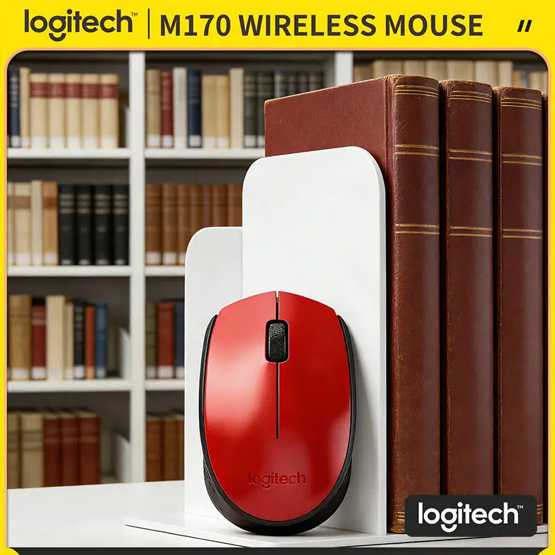 Logitech M170 Wireless Mouse Ambidextrous Design 2.4GHz USB Receiver 12-Month Battery for Work Office Use
