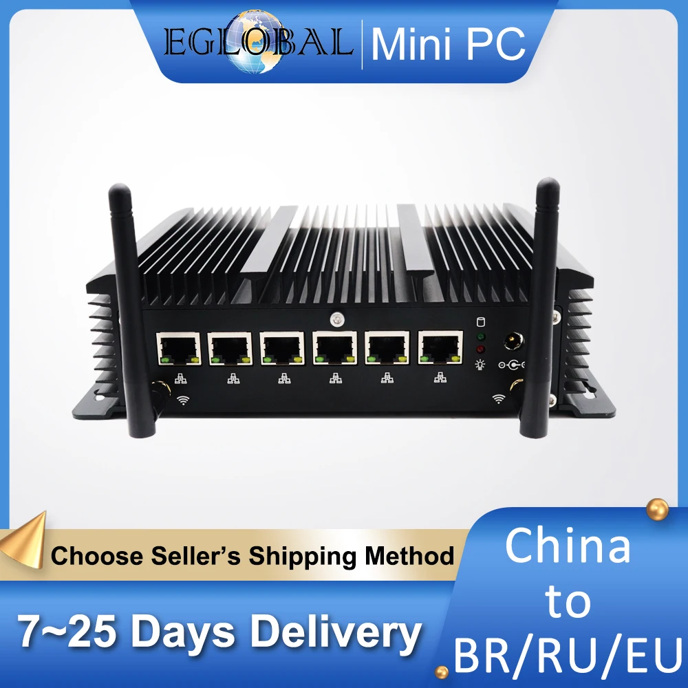 EGLOBAL 12th Fanless Mini PC 32G DDR5 512G NVMe Desktop Computer Firewall VPN Soft Router 6 LAN Industrial Thin Client Computer
EGLOBAL 12th Fanless Mini PC 32G DDR5 512G NVMe Desktop Computer Firewall VPN Soft Router 6 LAN Industrial Thin Client Computer