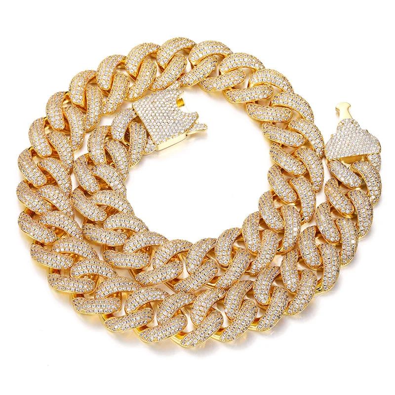 Hip Hop 5A+ CZ Stone Paved Bling Iced Out 20mm Solid Big Heavy Cuban Miami Link Chain Necklaces for Men Rapper Jewelry Gift
Hip Hop 5A+ CZ Stone Paved Bling Iced Out 20mm Solid Big Heavy Cuban Miami Link Chain Necklaces for Men Rapper Jewelry Gift