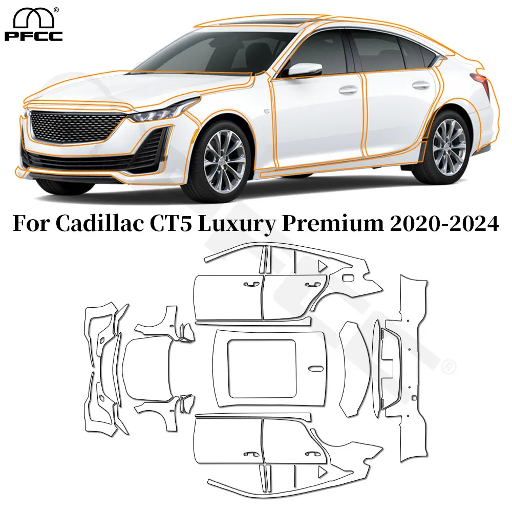 For Cadillac CT5 Luxury Premium 2020-2024 TPU Paint Protection Film Anti-scratch Pre-cut PPF Car Body Clear Bra Resistant Cover
For Cadillac CT5 Luxury Premium 2020-2024 TPU Paint Protection Film Anti-scratch Pre-cut PPF Car Body Clear Bra Resistant Cover