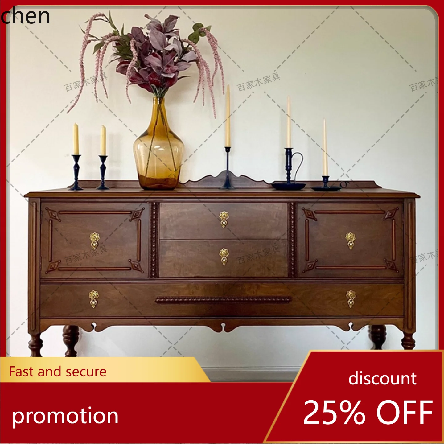 HT Retro Entryway Cabinet Vintage Solid Wood Distressed Entryway Storage Cabinet Wall-Mounted Carved Sideboard
HT Retro Entryway Cabinet Vintage Solid Wood Distressed Entryway Storage Cabinet Wall-Mounted Carved Sideboard