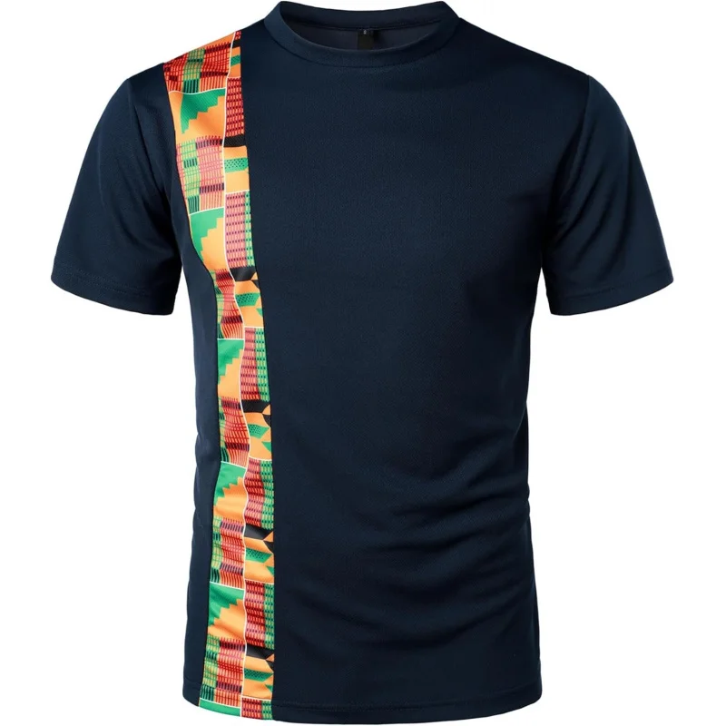 Men's African Kente Pattern Patchwork T-Shirt Breathable Short Sleeve Dashiki Shirt
Men's African Kente Pattern Patchwork T-Shirt Breathable Short Sleeve Dashiki Shirt